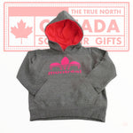 Montreal Adidas Pink on Grey Heritage Pullover Hoodie Youth Girls 8-14 Years Old Kids