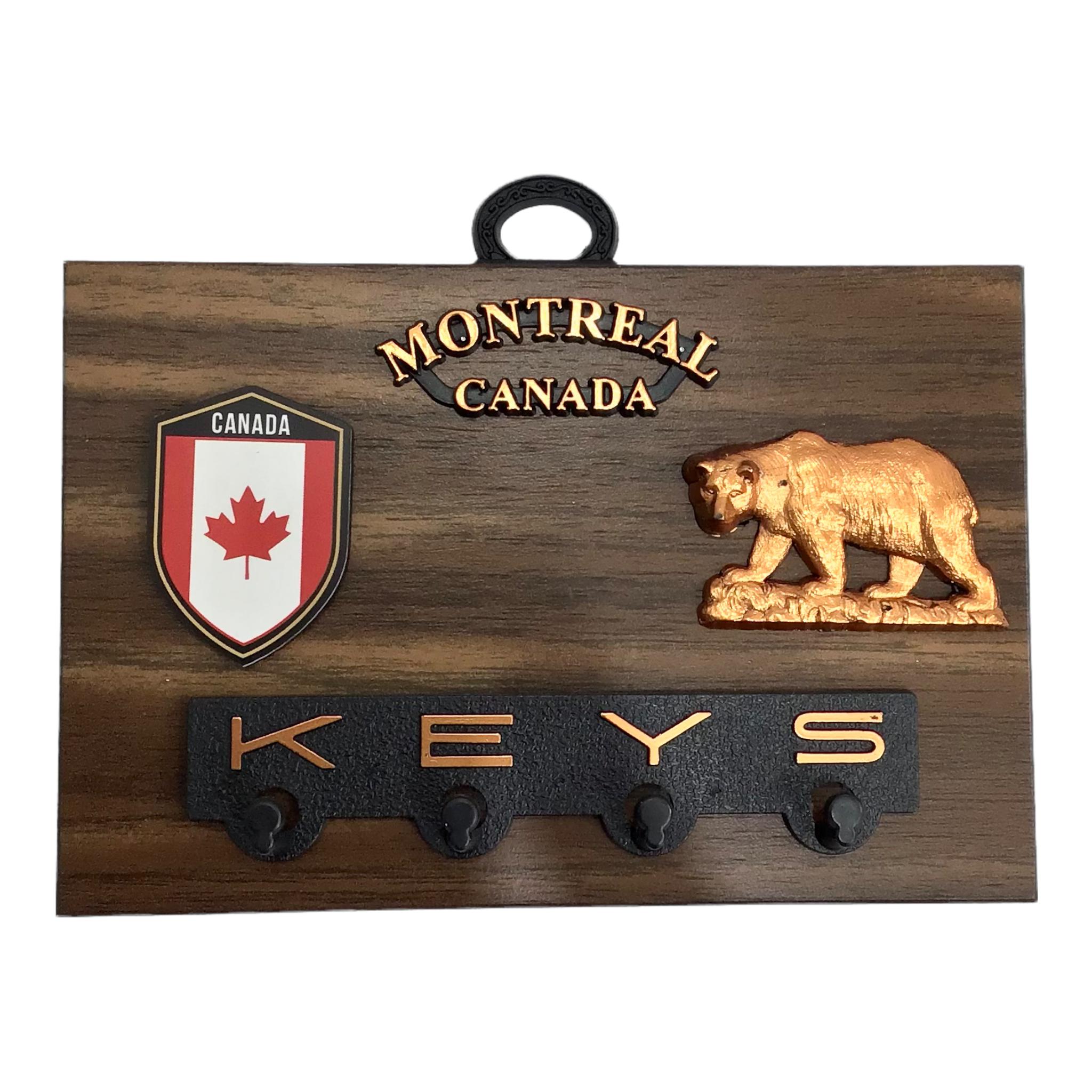 Montreal Canada Wooden Souvenir Wall Plaque 6” x 4” Canada Bear