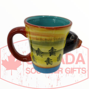 Montreal Ceramic 3D Unique Bear Mug - Painted Pattern Design Coffee Cup