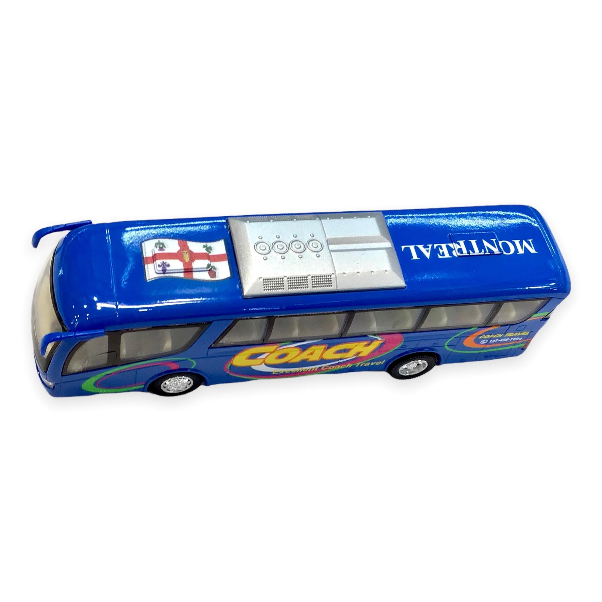 Montreal Coach Travel Tour Bus Toys Souvenir Gift - Metal Die Cast 7 inches