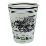 Montreal Est. 1642 Frosted Shot Glass, 1.5-Ounce Heavy Base Shot Glass Set, Whiskey Shot Glass