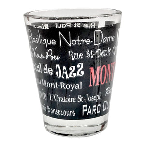 Montreal Famous Place Names Shot Glass, 1.5-Ounce Heavy Base Shot Glass Set, Whiskey Shot Glass