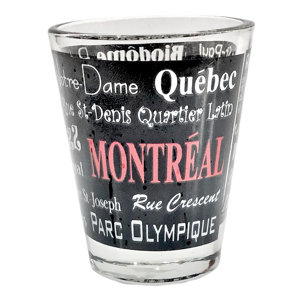 Montreal Famous Place Names Shot Glass, 1.5-Ounce Heavy Base Shot Glass Set, Whiskey Shot Glass