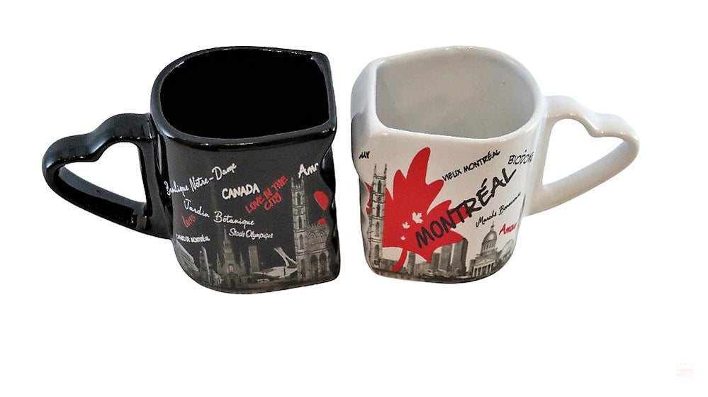 Montreal Love in The City Espresso Mug Set (2) Double Cup Canada True North Hot Drink Holder