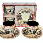 Montreal Moose Bear Maple Leaf Espresso Coffee Mug Tea Cup with Saucers 2pcs Gift Set