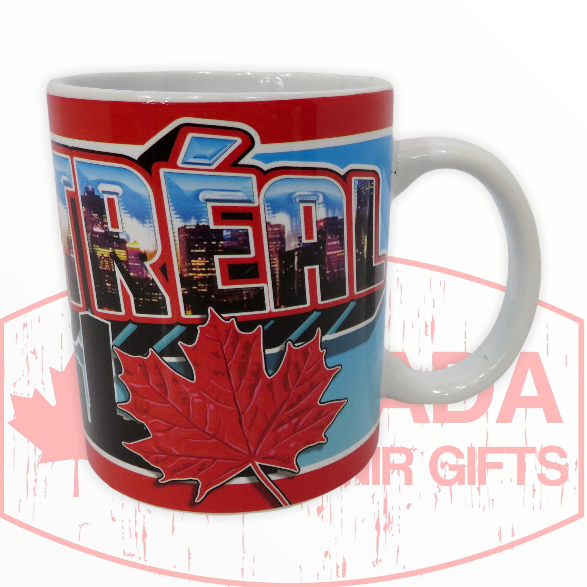 Montreal Red Maple Leaf Mug - Canadian Colorful Scenes Coffee Cup