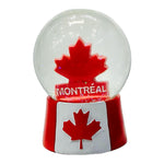 Montreal Red Maple Leaf Snow Globe - Canada Flag Design Handmade Globe