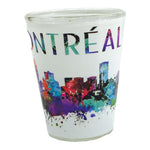 Montreal Skyline Multi-Colors Paint Design Shot Glass, 1.5-Ounce Heavy Base Shot Glass Set, Whiskey Shot Glass