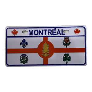 Montreal flag magnet license plate design