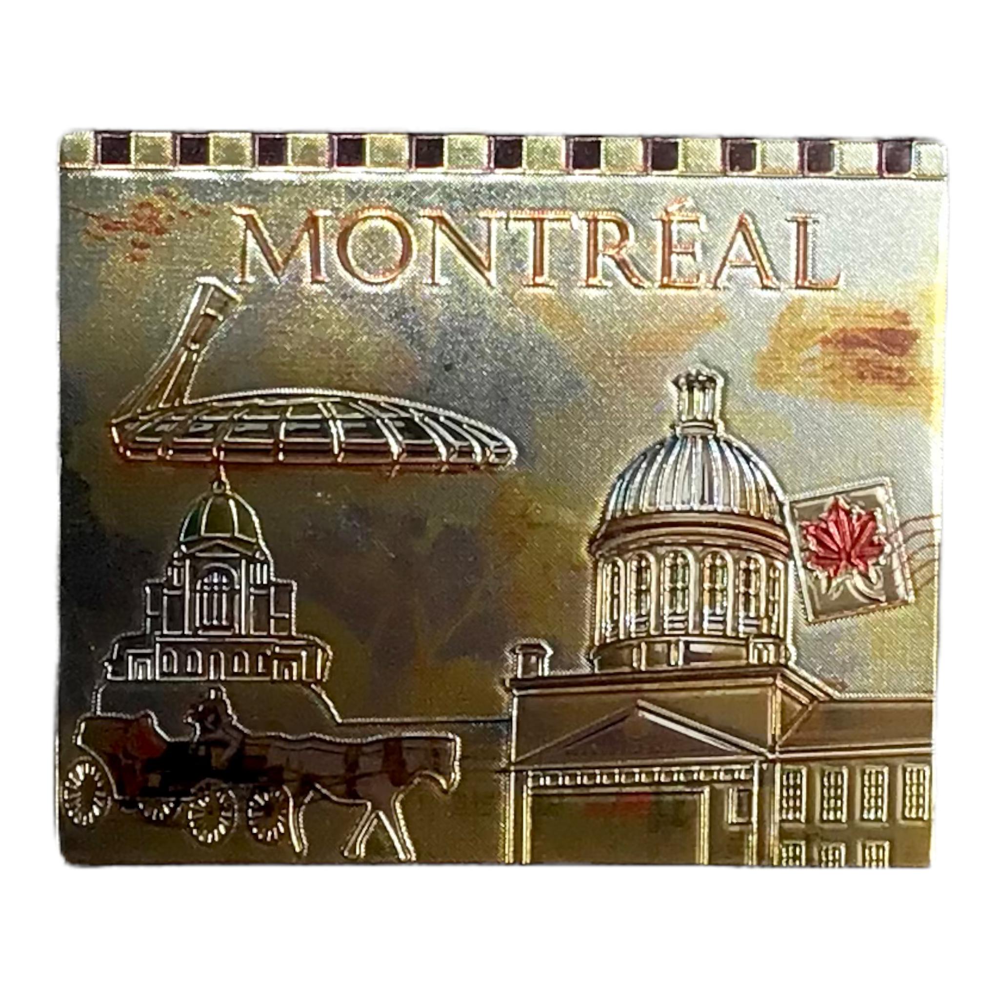 Montreal vintage golden laser foiled magnet