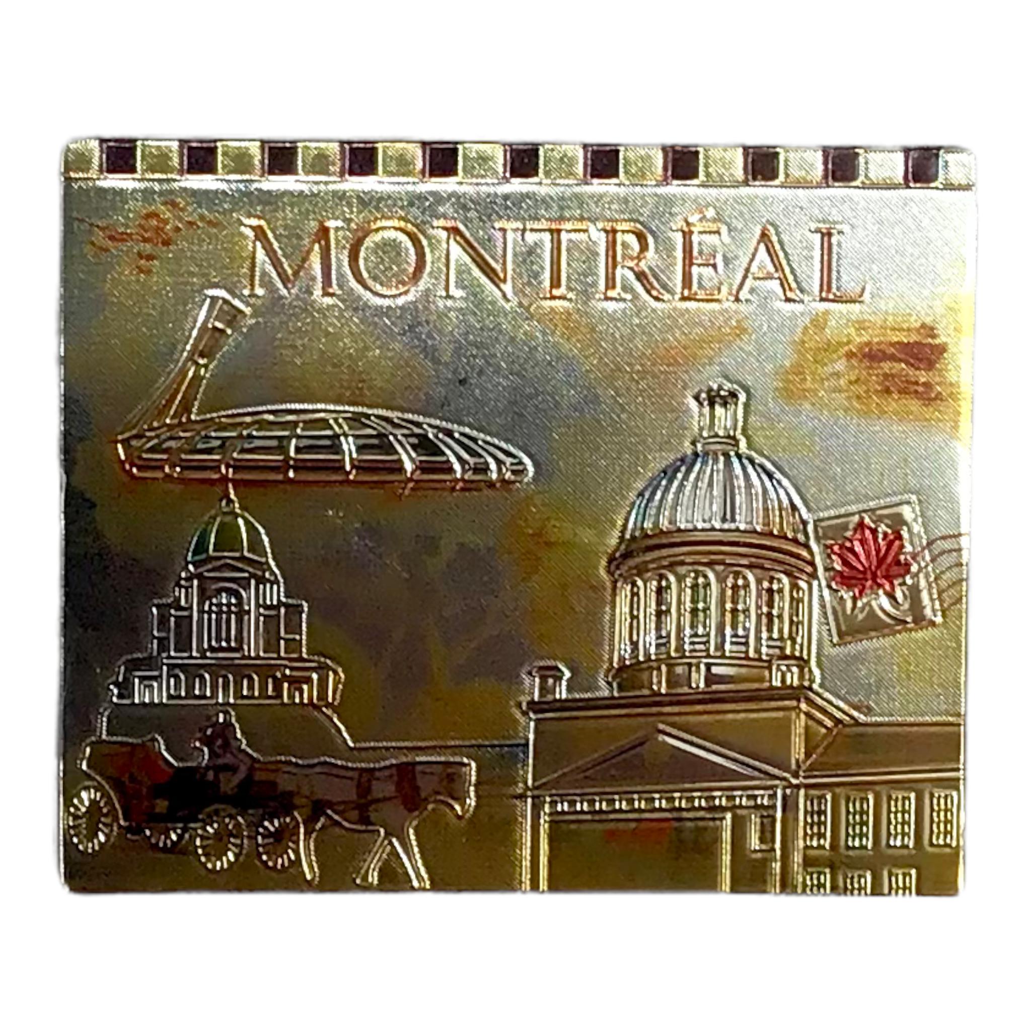 Montreal vintage golden laser foiled magnet