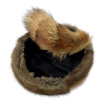 Muskrat Fur Hat with Raccoon Tail for Adult and Youth