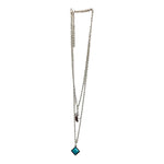 Necklace Turquoise Drop W/ Drop Feather Canadian Souvenir Gift