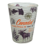 Oh Canada Established 1867 Frosted Shot Glass, 1.5-Ounce Heavy Base Shot Glass Set, Whiskey Shot Glass