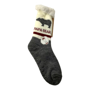 PAPA BEAR Thermal Sherpa Slipper Socks Winter Fleece Anti Slip Sock
