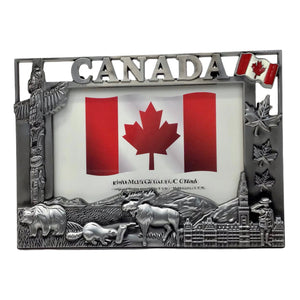 PHOTO FRAME CANADA SCENIC VINTAGE EMBOSSED 3D CUT 7.5” x 5.5” METAL PICTURES FRAME FOR 4x6 PHOTO