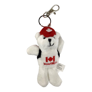 POLAR BEAR ZIPPER PULL - PLUSH KEYCHAIN W/ CANADA RED CAP AND BACKPACK