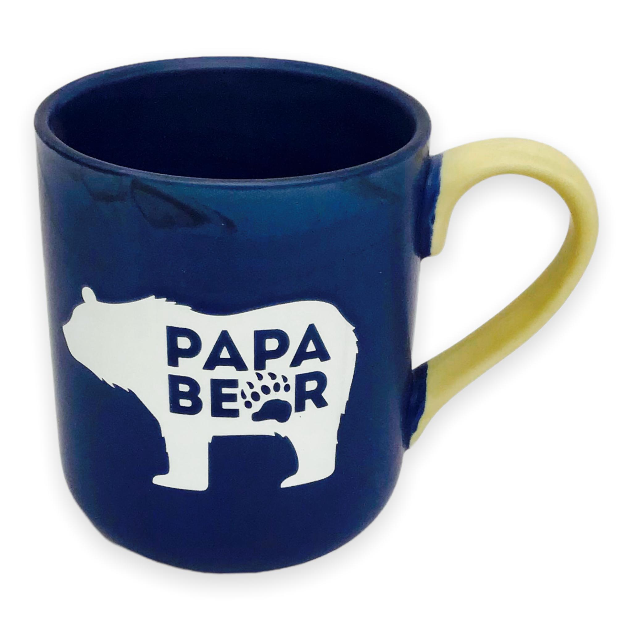 Papa Bear Coffee Mug, 18oz – Ceramic Coffee Mug with Papa Bear Needs a Coffee Quote – This Mug for Dad Makes a Great Gift – Features Cute Bear Shape