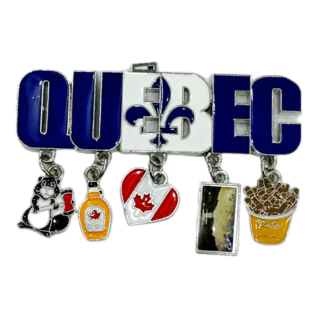 QUEBEC MAGNET WITH 5 CANADIAN CHARMS