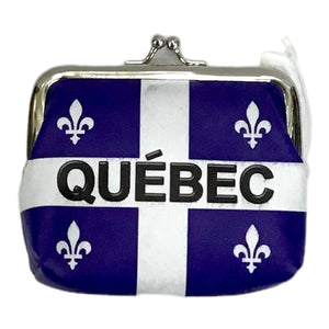 Quebec Flag Coin Purse Wallet Buckle Kiss-Lock Small Faux Leather Change Pouch Gift For Women