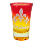 Quebec Fleur Des Lys Long Tequila Shot Glass Red & Yellow, 1.5-Ounce Heavy Base Shot Glass, Canada Maple Leaf Whiskey Shot Glass