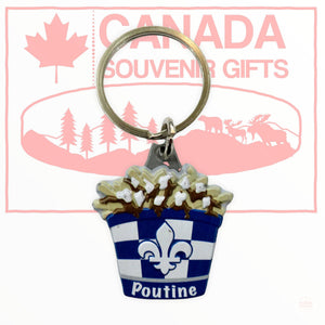 Quebec Poutine Keychain Metal Key Ring Souvenir Porte Cle