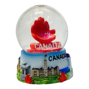 Red Maple Leaf Snow Globe 65mm - Canada Famous Tour Scenic View Handmade