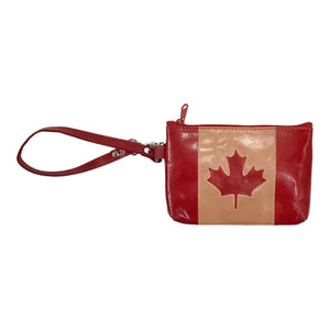 Canadian flag wristlet wallet