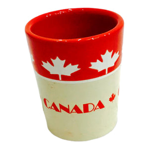 Shot Glass - Canada Red & Cream🍁 Whiskey Liquors Shooter Glass