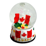 Snow Globe Canadian Flag Figurine w/ Maple Leaves 45mm Boule de Neige