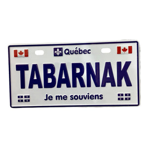 Tabarnak Bonjour Québec 514-Montréal magnet license plate design