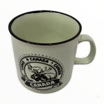 Tea Cup - Canada Moose & Maple Leaf Black & White Ceramic 11oz Coffee Mug