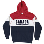 Unisex Canada Three Tone Hoodie - Tommy Style White Red & Navy Pullover Hoodie