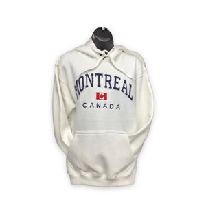 Unisex Montreal Off-White Hoodie - Vintage Embroidery Style Cream White Pullover Hoodie for Adults