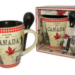 Vintage Canada Est. 1867 Maple Leaf Coffee Mug | Canadian Ceramic Coffee Cup | Tea Cup with Spoon Gift Pack Cider, Hot Chocolate, Tea Coffee Cup