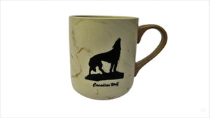 Wolf Theme Marble Coffee Mug | Wolf Print Porcelain Coffee Mugs | Wolf Ceramic Coffee Cup | Classic Ceramic Cup for Tea Latte Cappuccino